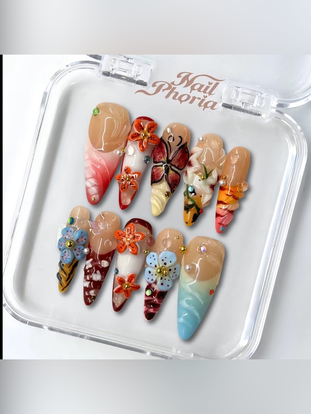 NailPhoria Stiletto Press-On Nail Set - Heatwave Muse